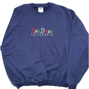 San Diego California Crew Neck Sweater Blue Unisex 2XL NWT